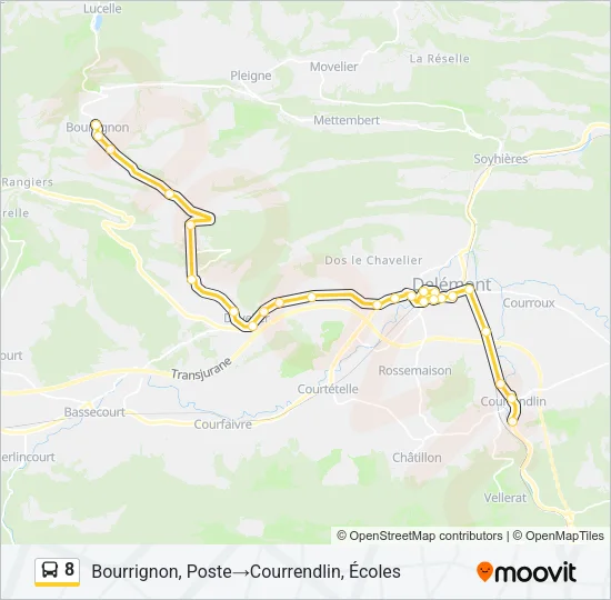 8 Bus Line Map
