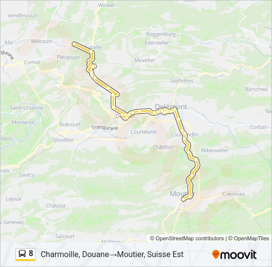 8 Bus Line Map