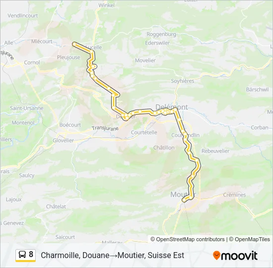 8 Bus Line Map