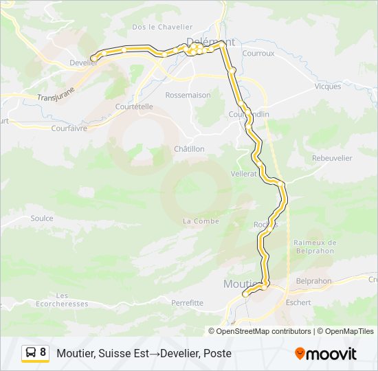 8 Bus Line Map