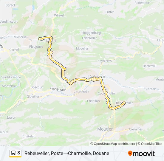 8 Bus Line Map
