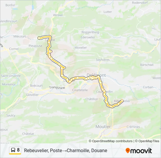 8 Bus Line Map