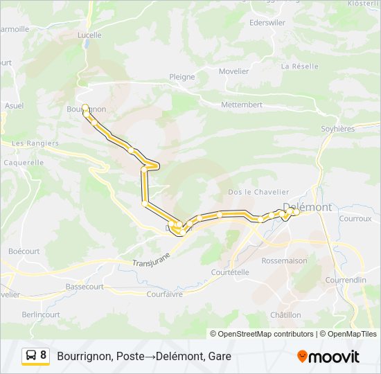 8 Bus Line Map