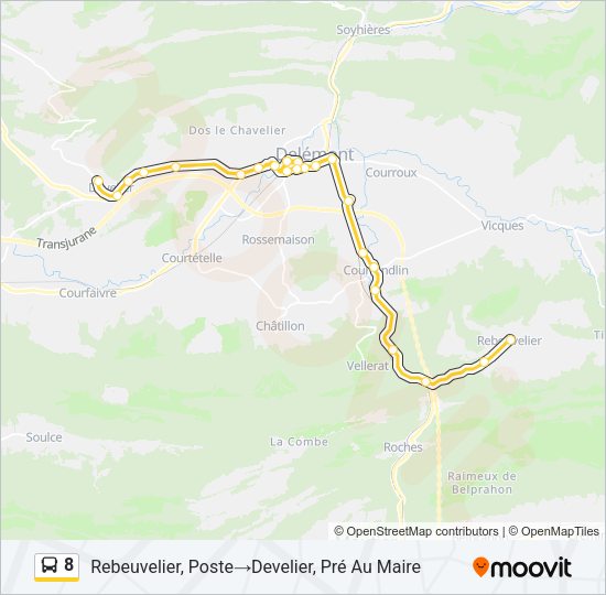 8 Bus Line Map