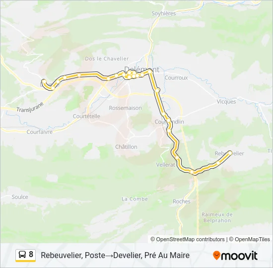 8 Bus Line Map