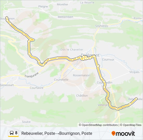 8 Bus Line Map