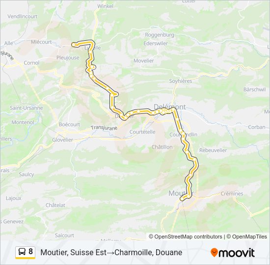 8 Bus Line Map