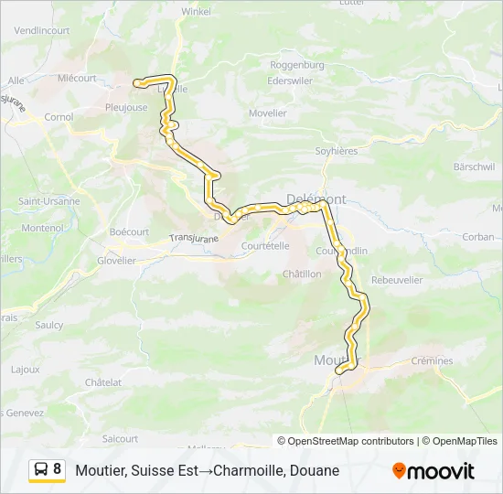 8 Bus Line Map