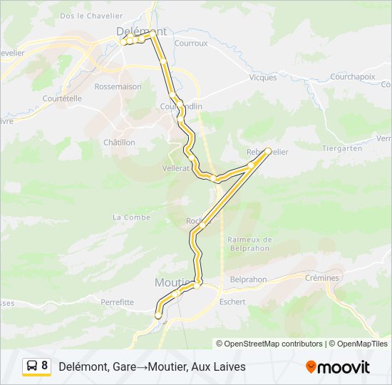 8 Bus Line Map