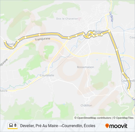 8 Bus Line Map