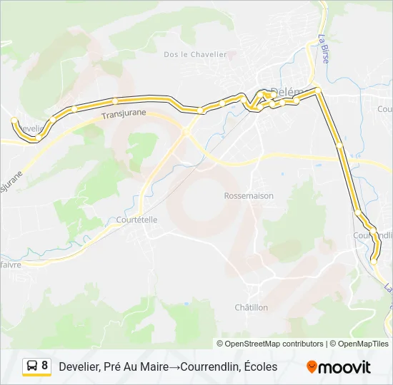 8 Bus Line Map