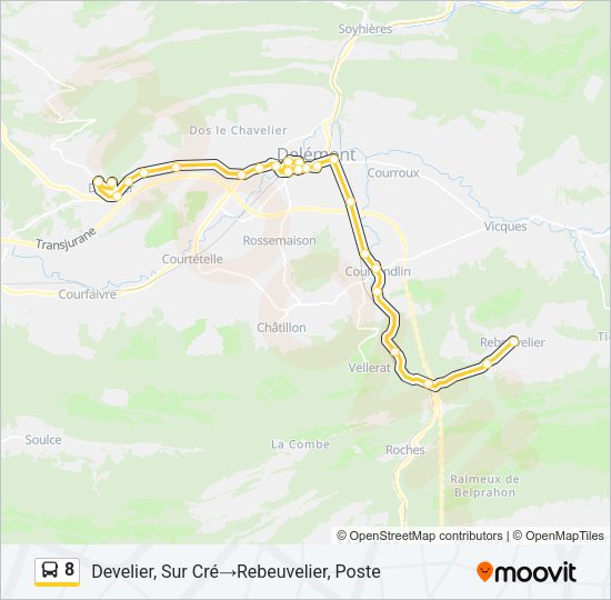 8 Bus Line Map