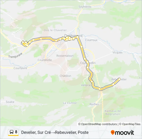 8 Bus Line Map