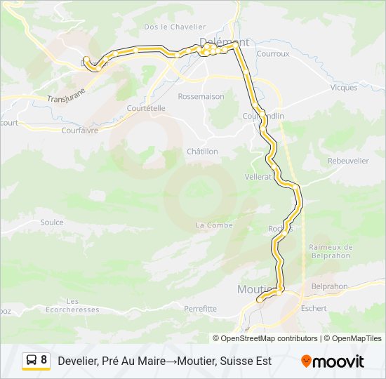 8 Bus Line Map