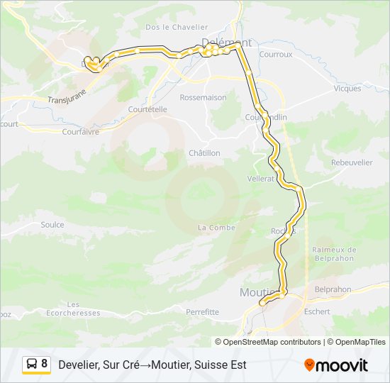 8 Bus Line Map