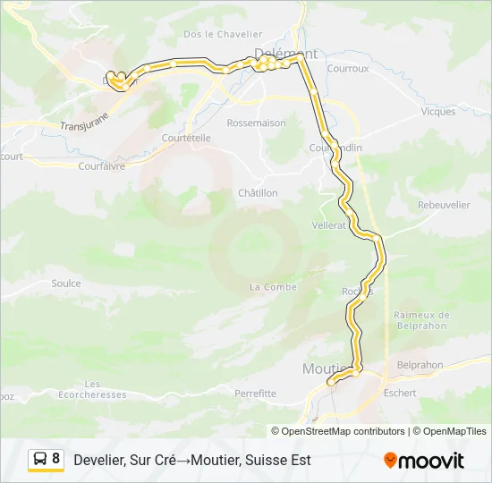8 Bus Line Map