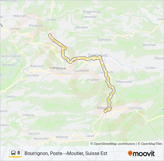 8 Bus Line Map