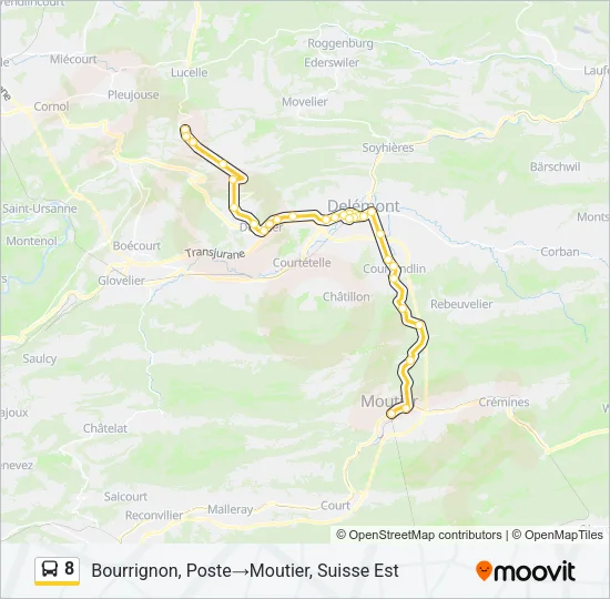 8 Bus Line Map