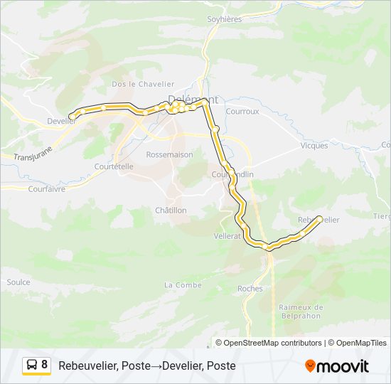 8 Bus Line Map