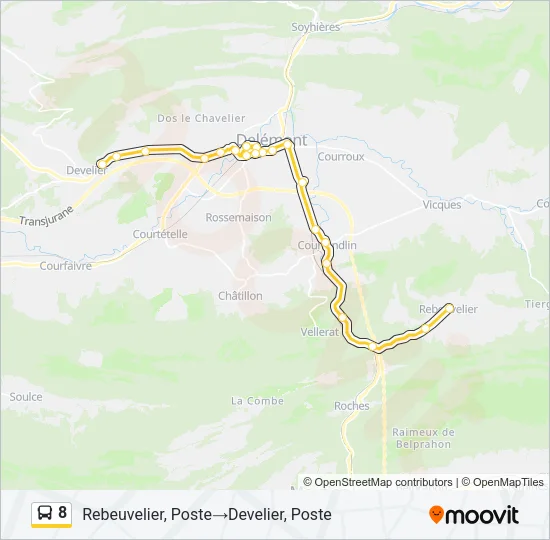 8 Bus Line Map