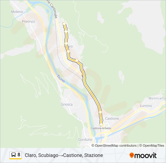 8 Bus Line Map