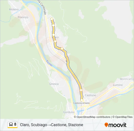 8 Bus Line Map