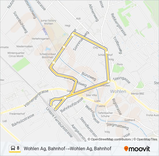 8 Bus Line Map