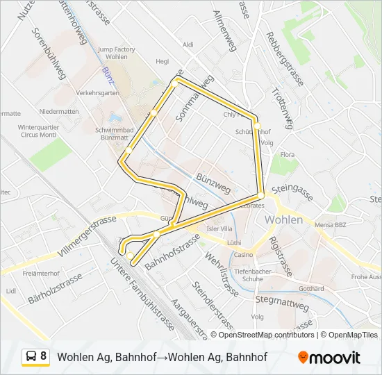 8 Bus Line Map