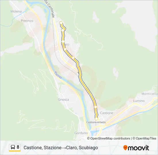 8 Bus Line Map