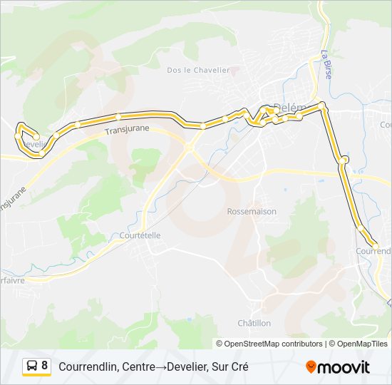 8 Bus Line Map