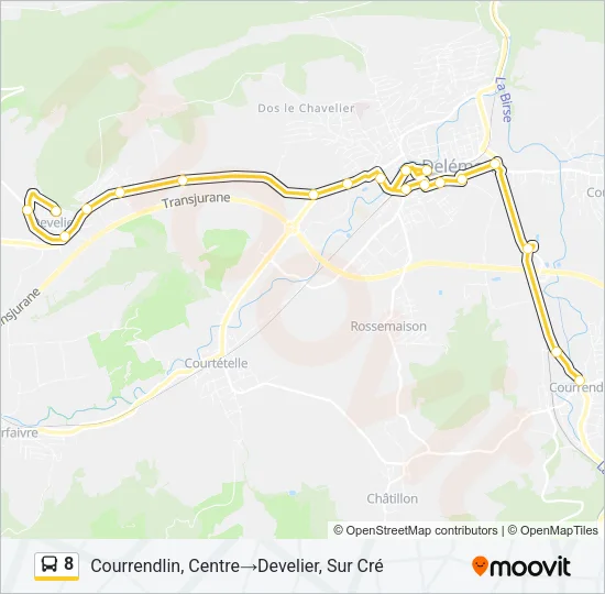 8 Bus Line Map