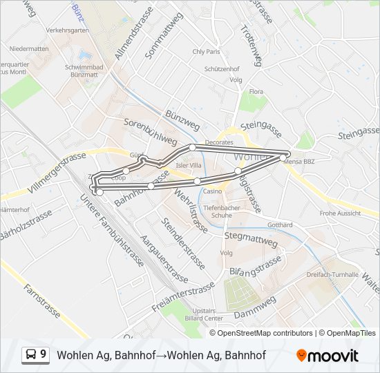9 Bus Line Map