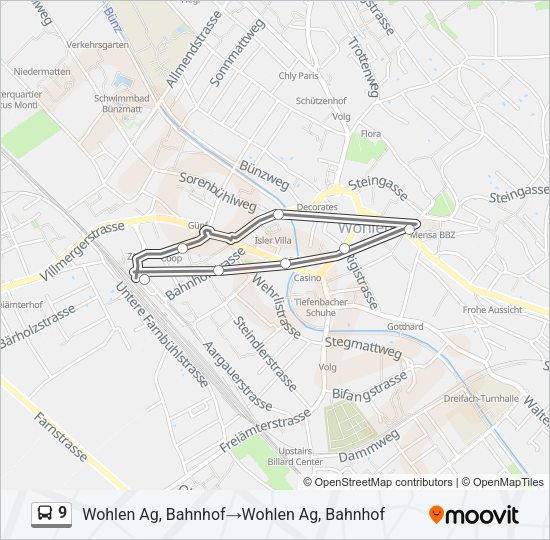 9 Bus Line Map