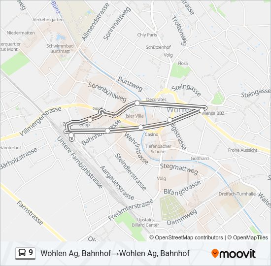 9 Bus Line Map