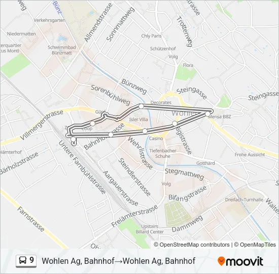 9 Bus Line Map