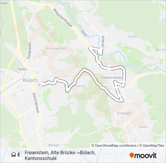 E Bus Line Map