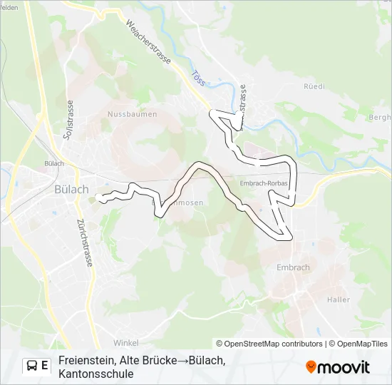 E Bus Line Map