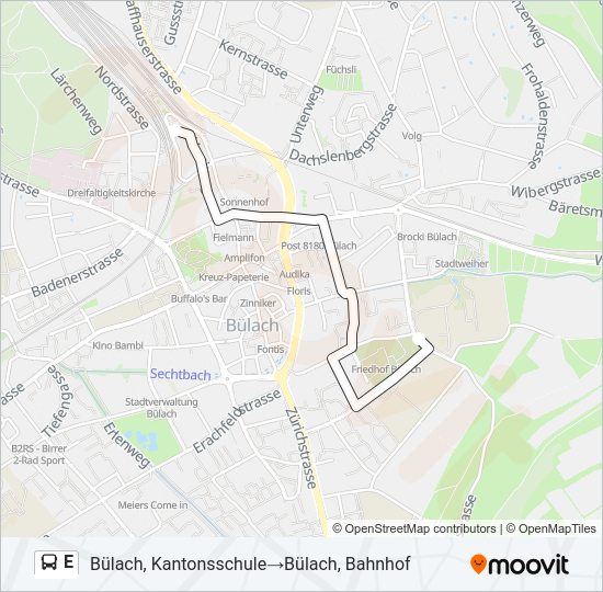 E Bus Line Map