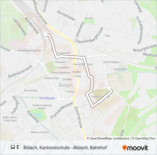 E Bus Line Map