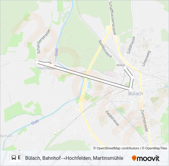 E Bus Line Map
