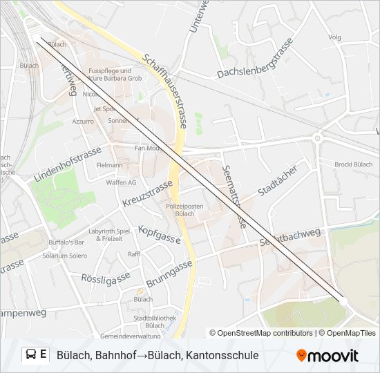 E Bus Line Map