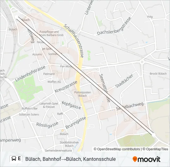 E Bus Line Map