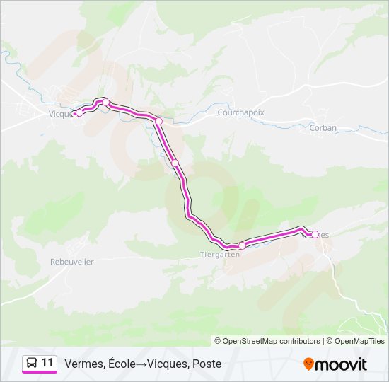 11 Bus Line Map