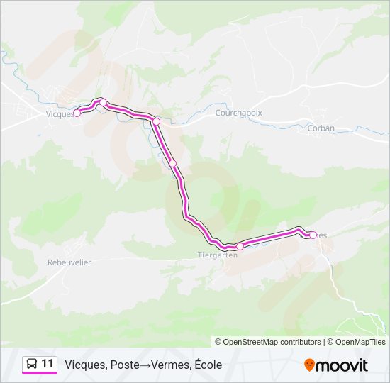 11 Bus Line Map