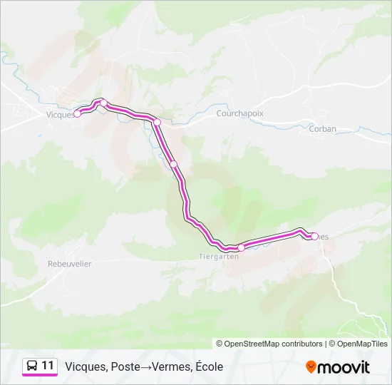 11 Bus Line Map
