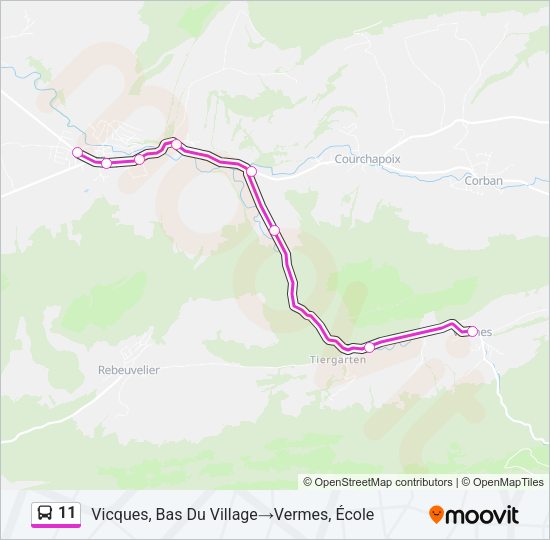 11 Bus Line Map