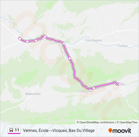11 Bus Line Map