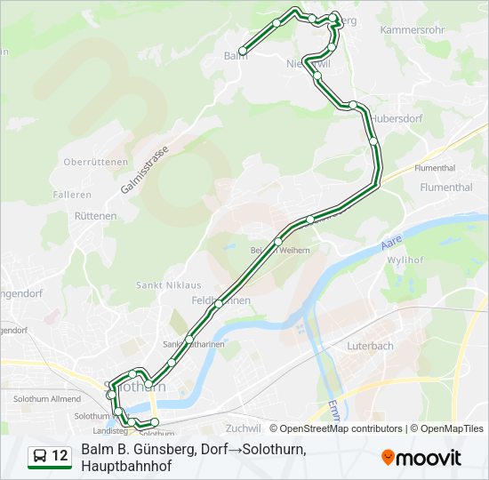 12 Bus Line Map