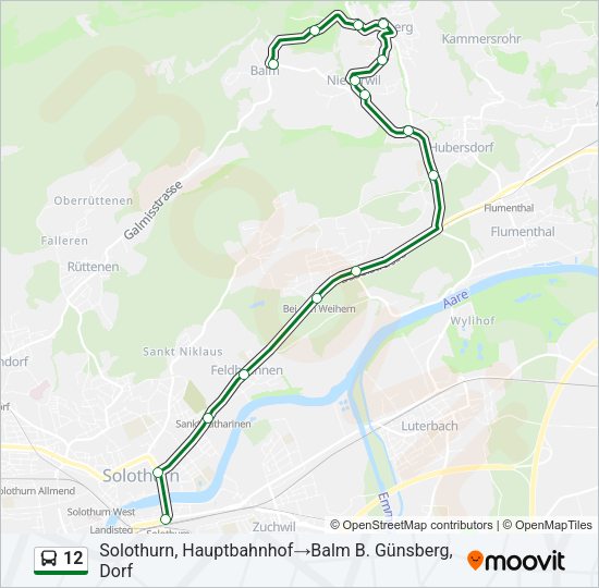 12 Bus Line Map