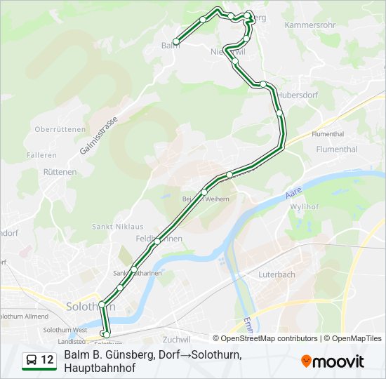 12 Bus Line Map